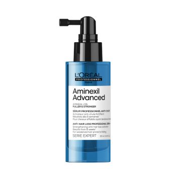 Aminexil Advanced Fuller &amp; Stronger Serum arricchito con principi attivi dermatologici per il diradamento dei capelli