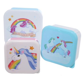 Lot de 3 Boîtes à Déjeuner Licorne