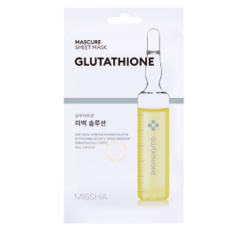 missha glutathione mask Sheet  COSMETICARY Missha Mascure Whitening Solution Sheet Mask  Glutathione This mask is ideal for skin with uneven tone and dark spots Missha Mascure Sheet Mask Glutathione