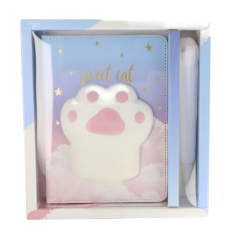 Set di quaderno e penna per gattini