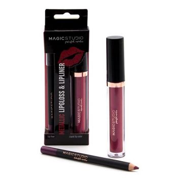 Brillant à Lèvres Métallique et Crayon Contour des Lèvres