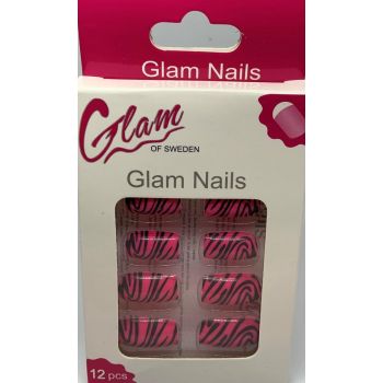 Faux Ongles Zèbre Rose