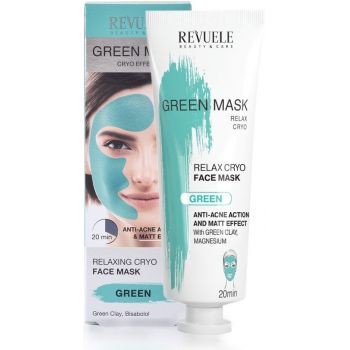 Maschera facciale antiacne effetto crio verde