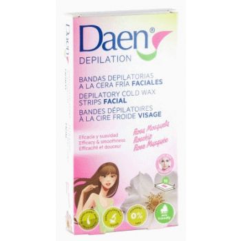 Bande dépilatoire visage cire froide à la rose musquée