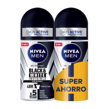 Men Black & White Invisible Original Deodorant Duplo Économie