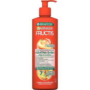 Fructis Crème sans Rinçage 10-en-1 Adieu Dommages avec Huile de Marula pour cheveux abîmés
