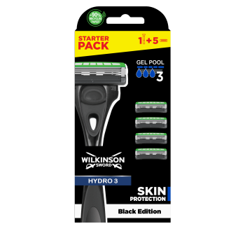 Hydro 3 Black Pack Rasoir + Recharges