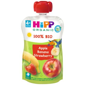 Pouche 100% Fruits Banane, Pomme et Fraise BIO