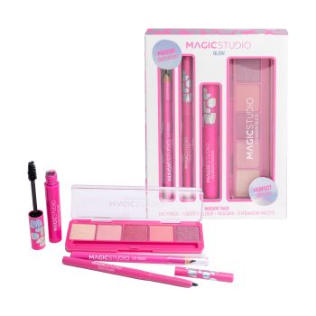 Set Glow Radiant Gaze Matita per sopracciglia + Eyeliner liquido + Mascara + Palette di ombretti