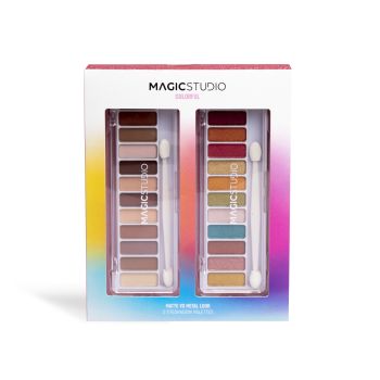 Palette colorate di ombretti matte e metalliche