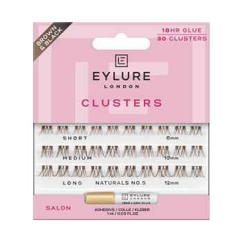 Ciglia finte a grappolo marrone/nero