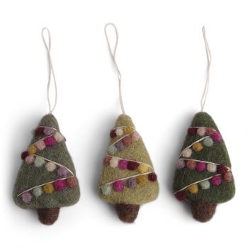 Lot de 3 mini sapins de Noël
