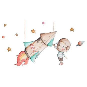 Vinyle Fusée en Papier