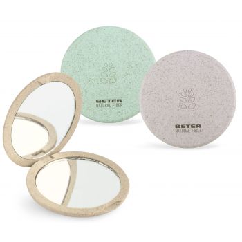 Borsa doppia con specchio in fibra naturale