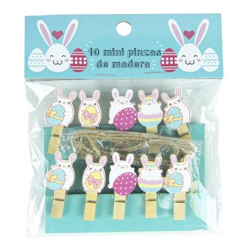 Set Mini pinzette per legno di pasqua Set Mini pinzette per legno di pasqua