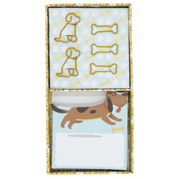 Scatola Note Adesive e Clip Cani Scatola Note Adesive e Clip Cani