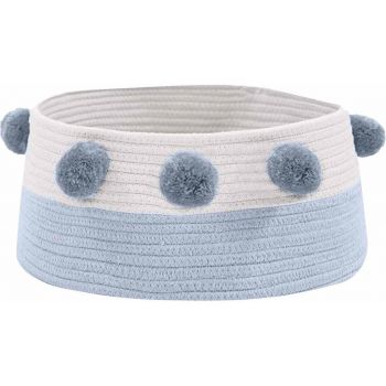 Panier à pompons gris