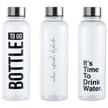 Bottiglia di plastica con tappo in acciaio