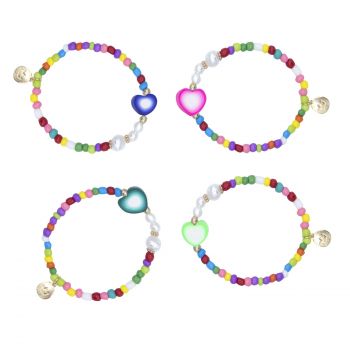 Bracelets multicolores Little Princess avec cœur Bracelets multicolores Little Princess avec cœur