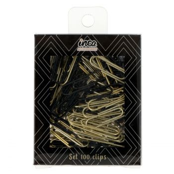 Set 100 Clip nere e dorate