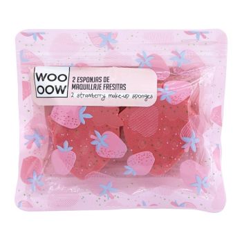 Set di 2 spugne per make-up alla fragola Set di 2 spugne per make-up alla fragola
