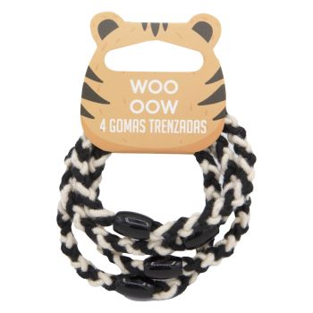 Set 4 Gomma intrecciata bianca e nera Set 4 Gomma intrecciata bianca e nera