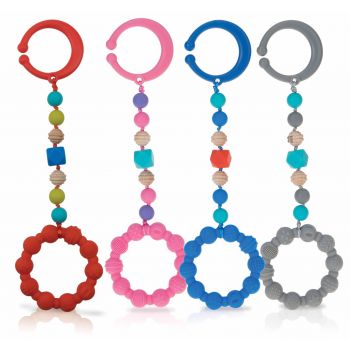 Anneau de dentition en silicone avec pince +3 mois