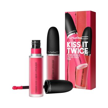 Kiss It Twice Powder Kiss Liquid Duo Coffret Rouge à Lèvres Roses