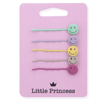 Little Princess Set 5 Épingles à Cheveux Smiley Multicolore Little Princess Set 5 Épingles à Cheveux Smiley Multicolore