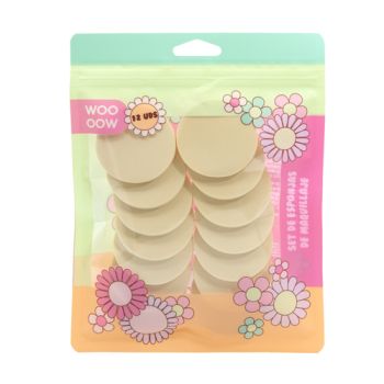 Set di 12 spugne piatte per il trucco 
