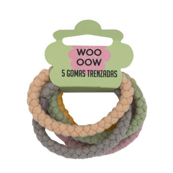 Set 5 Élastiques Tressés Multicolore Pastel Set 5 Élastiques Tressés Multicolore Pastel