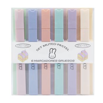 Set Muted Pastel 6 Pennarelli Doppi