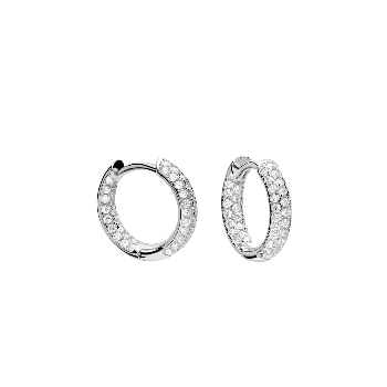 Orecchini in argento a cerchio con garofano Orecchini in argento a cerchio con garofano