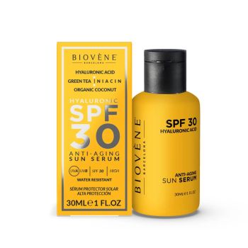 Siero solare antietà all'acido ialuronico SPF30