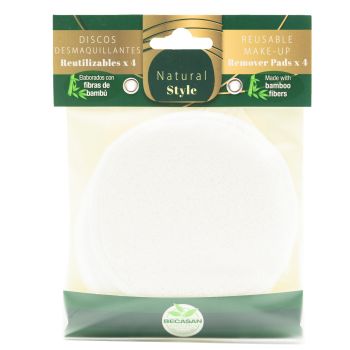 Pack de 4 Disques Démaquillants Réutilisables en Bambou