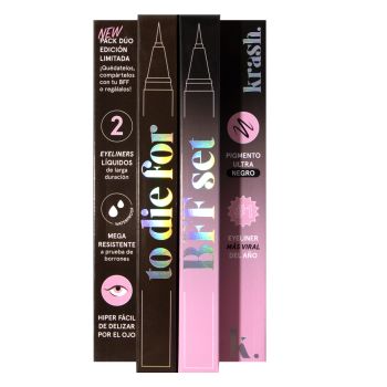 Set di eyeliner in edizione limitata "To Die For My Best Friend" (nero carbone) e "Safe Word" (parola di sicurezza).