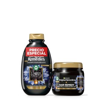 Original Remedies Pack Masque au Charbon + Shampoing  au Charbon Magnétique