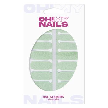Oh My Nail Stickers Verde Glitter