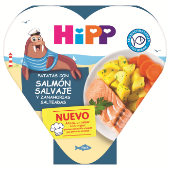 Salmone selvatico con patate e carote saltate