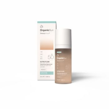 Organic Sun Solare ultra fluido per il viso con colorato SPF50