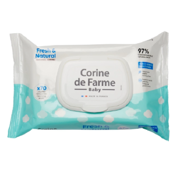 Lingettes Change Fresh & Natural Fibres Biodegradables