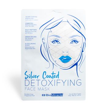 Masque visage détoxifiant à revêtement argenté Masque visage détoxifiant à revêtement argenté