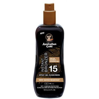 Gel Bronzant Instantané en Spray avec Protection Solaire