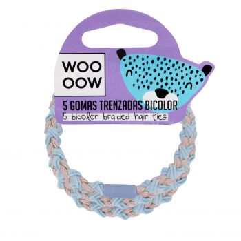 Set 5 Gomme intrecciate bicolore   Set 5 Gomme intrecciate bicolore