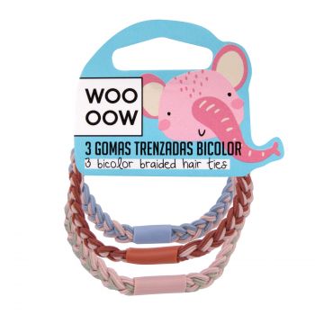 Set di 3 Gomme intrecciate bicolore   Set di 3 Gomme intrecciate bicolore