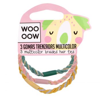 Set di 3 Gomme Multicolore intrecciate   Set di 3 Gomme Multicolore intrecciate