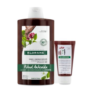 Shampoing fortifiant à la Quinine et aux Vitamines B + Après-shampoing à la Quinine et à l'Edelweiss Bio Shampoing fortifiant à la Quinine et aux Vitamines B + Après-shampoing à la Quinine et à l'Edelweiss Bio