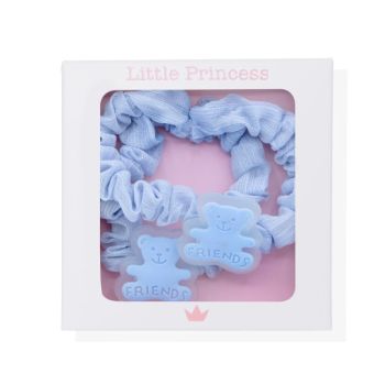 Little Princess Set 2 Scrunchies Brillants Ourson Bleu Little Princess Set 2 Scrunchies Brillants Ourson Bleu