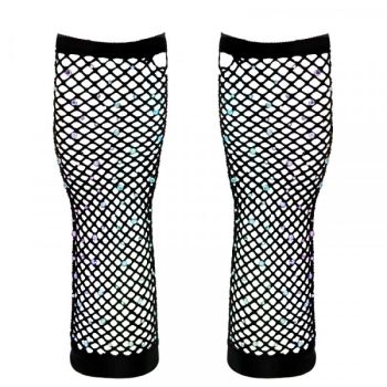 Mitaines en résille pailletée