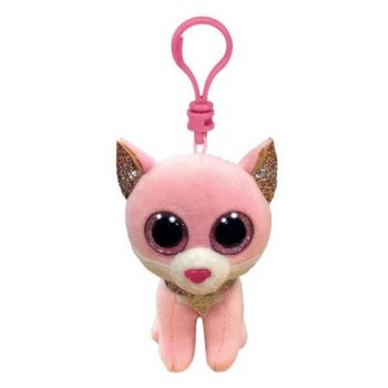 Porte-Clés en Peluche Fiona Chat Rose